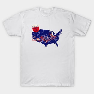 Route 66 map blue T-Shirt